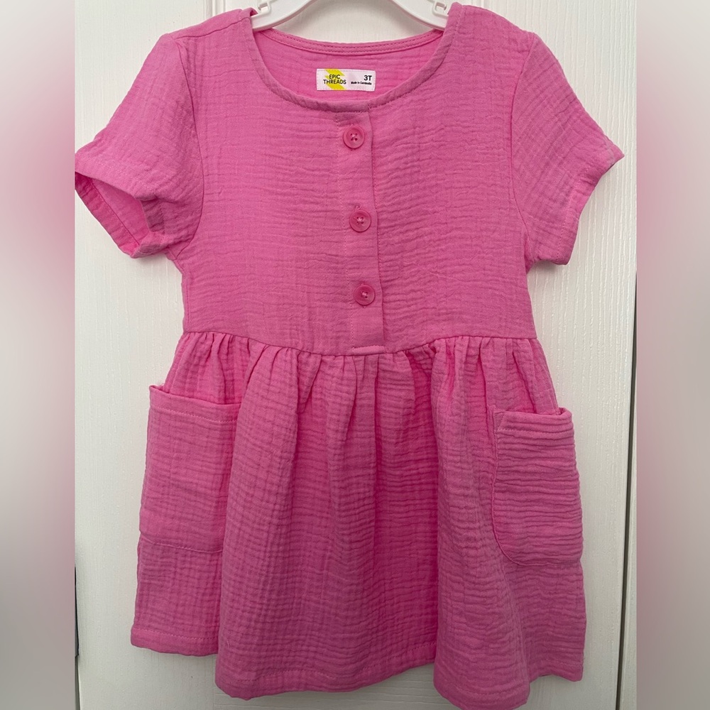 5 for $10🟢 Epic Threads Pink Casual Kids Dress